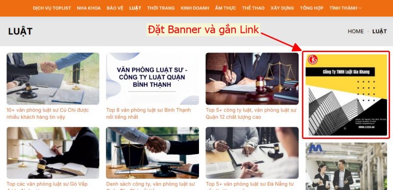 Dịch vụ banner quảng cáo cùng chủ đề